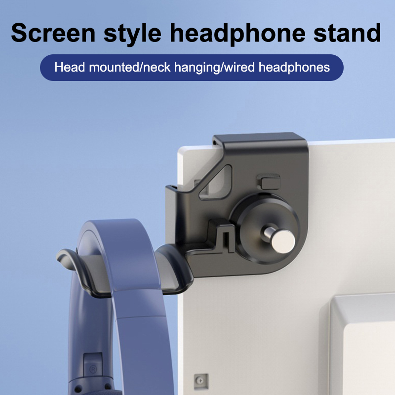 Headphone Holder PC Monitor Hanger Wall Hook Monitor Earphone Stand Universal Headset Hanging Hook Durable Headphone Bracket
