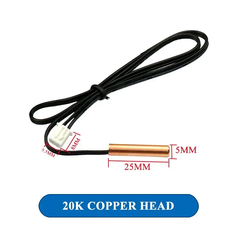 5PCS Klimaanlage Temperatur Sensor 5K 10K 15K 20K 25k 50K Klimaanlage Rohr Sensor gummi Kopf Kupfer Kopf: green