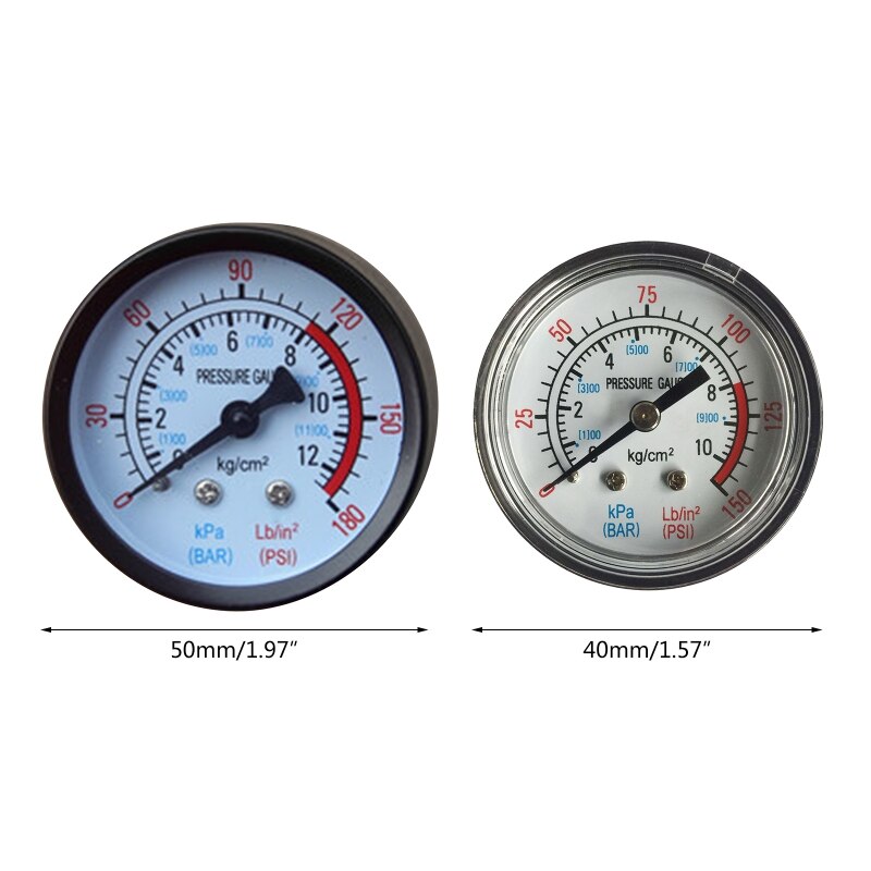 M6CF Manometer 1/4 "1/8" Ronde Pneumatische Manometer Metalen Dual Sclae Meter Luchtcompressor Druk Gugae Praktische
