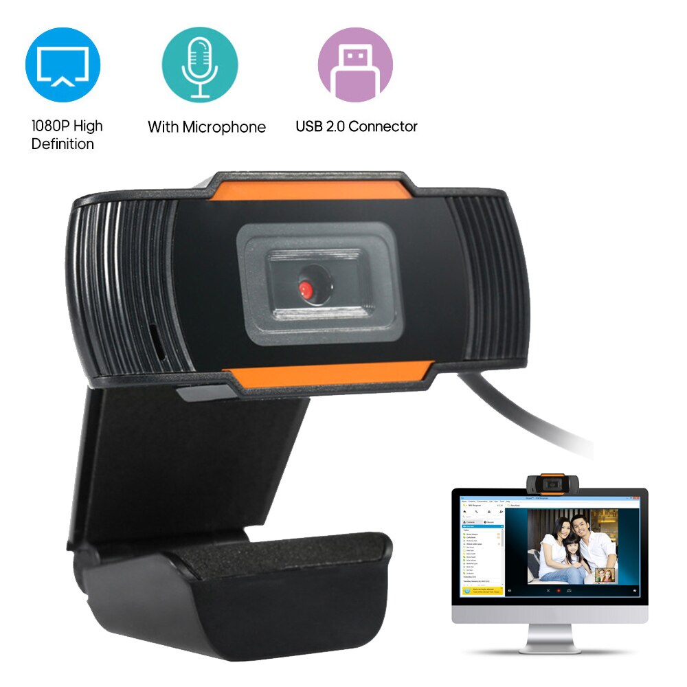Webcam 1080P HD 1920*1080 Auto Messa A Fuoco USB Web Camera con Microfono Plug and Play Webcam Del Computer per video chat di registrazione