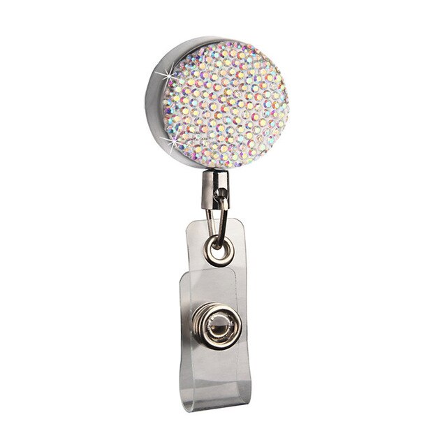 Rhinestone Retractable Holder Keychain Nurse ID Card Clip Hospital Badge Holder Work Badges Accessories Officer Daily Use: 7