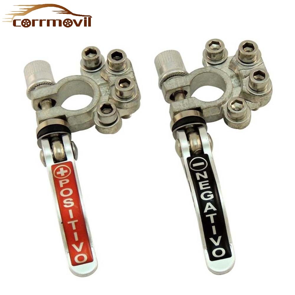 2 PCS 12V 24V Car Battery Terminal Wire Cable Clamp Terminal Quick Disconnect Shut-Off Connectors For Car Auto Accessories