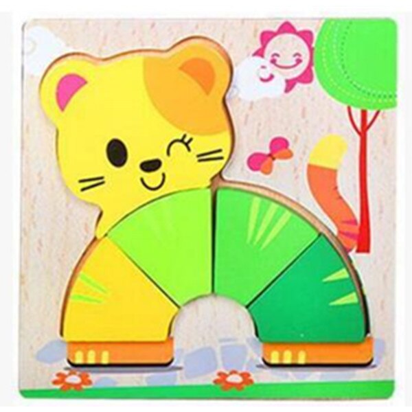 Montessori Toys Educational Wooden Toys for Children Early Learning 3D Cartoon Animal Wood Materials Puzzle Intelligence Jigsaw: 13