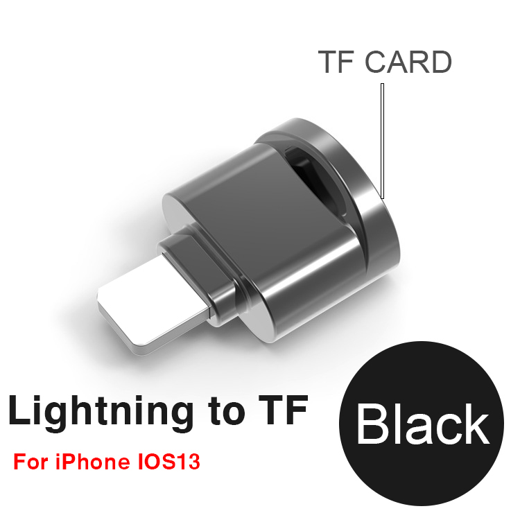 TF Card Reader for iPhone 13 12 11 Mini Pro Max Plug &amp; Play Lightning to Micro SD Adapter No Need Driver Card Reader for iPhone: Black