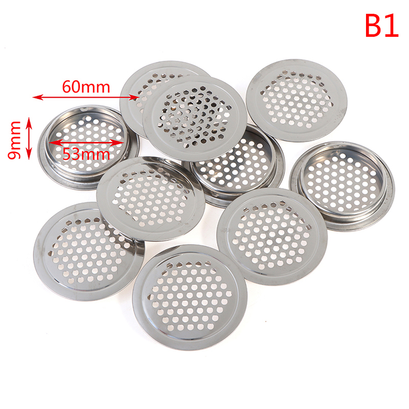 10 stk rundt skab luftkanal udluftning stål jalousi mesh hul prop dekoration dæksel garderobe gitter ventilationssystemer dia .19mm-53mm: B1