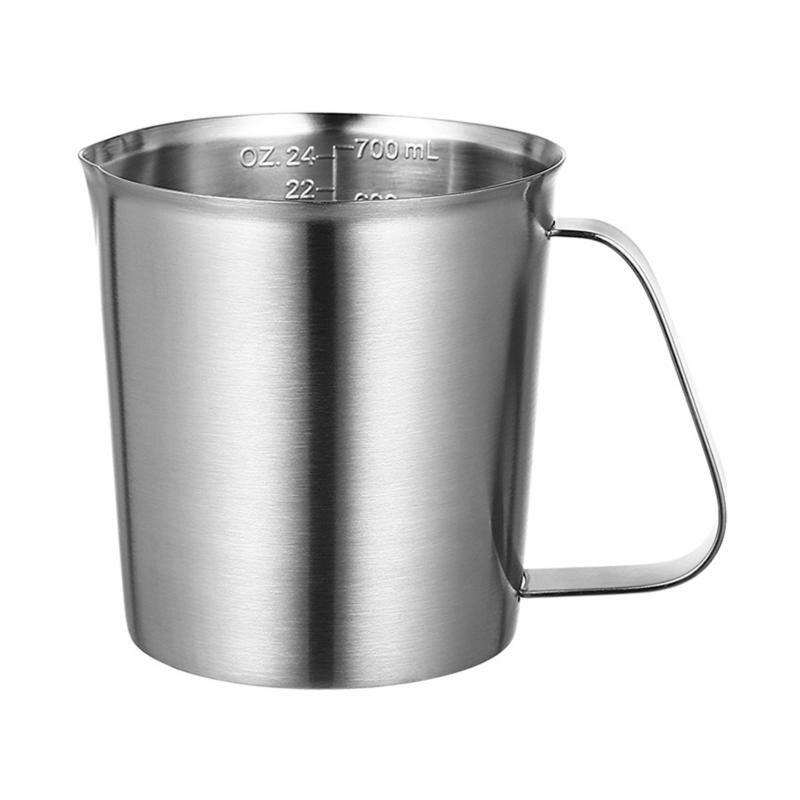 Thickened Stainless Steel Measuring Cup W/Scale Graduated/Baking/Liquid/Milk Coffee Bar Kitchen Practical Measuring Milk Tea Cup