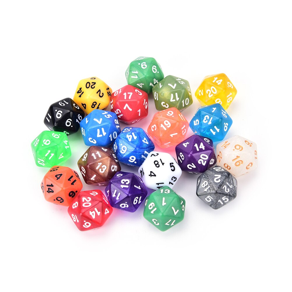 1Pc T & G Kleurrijke D20 Dobbelstenen Set Ondoorzichtige Effect Dungeons En Dragon 20 Side Digitale Dobbelstenen Nummer 1-20 Voor Game