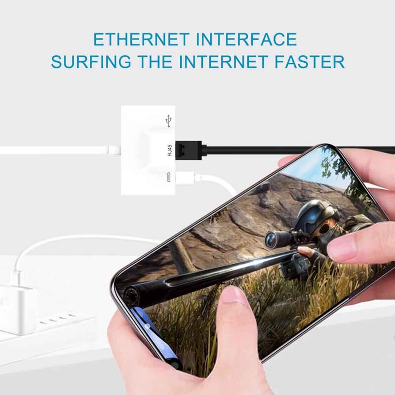 3 i 1 laderadapter til type-c til lan 100 mbps ethernet  rj45 adapter otg usb 3.0 kameraleser til type-c smarttelefon