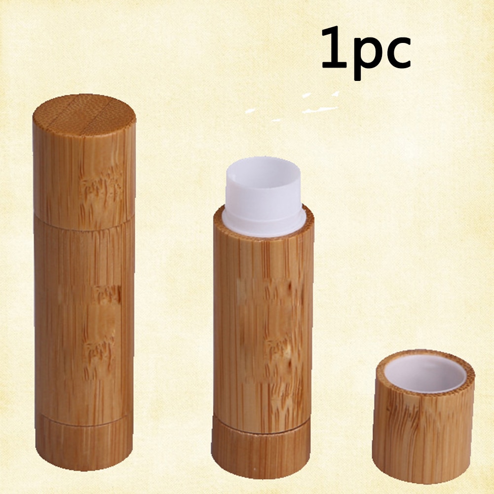 5ml tomma påfyllningsbara bambu läppbalsam tub läppstift deodorant stick cap diy krita hemgjord chapstick behållare för flickor kvinnor