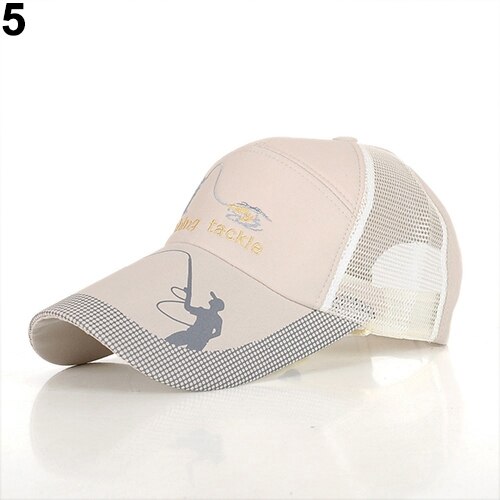 Sombrero de pesca para hombre, gorra de béisbol, malla, protección solar, para exteriores: Caqui