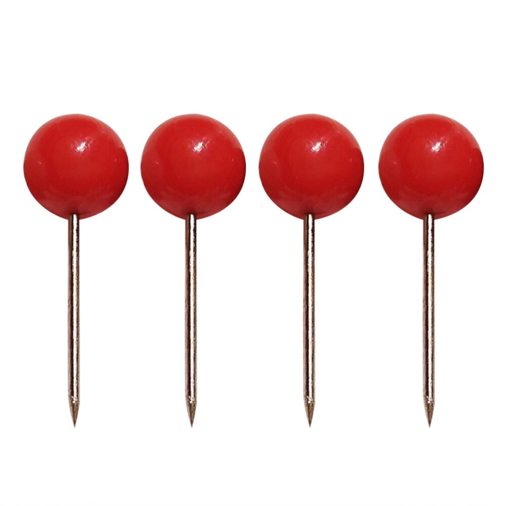 100Pcs Push Pins Round Head Map Tacks with Stainless Point for Office Home Crafts DIY Marking (Red): Red