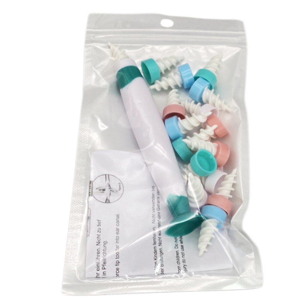 Ear Cleaner with 16 Replacement Heads Suction Cup Spiral Earwax Removal Tool Set