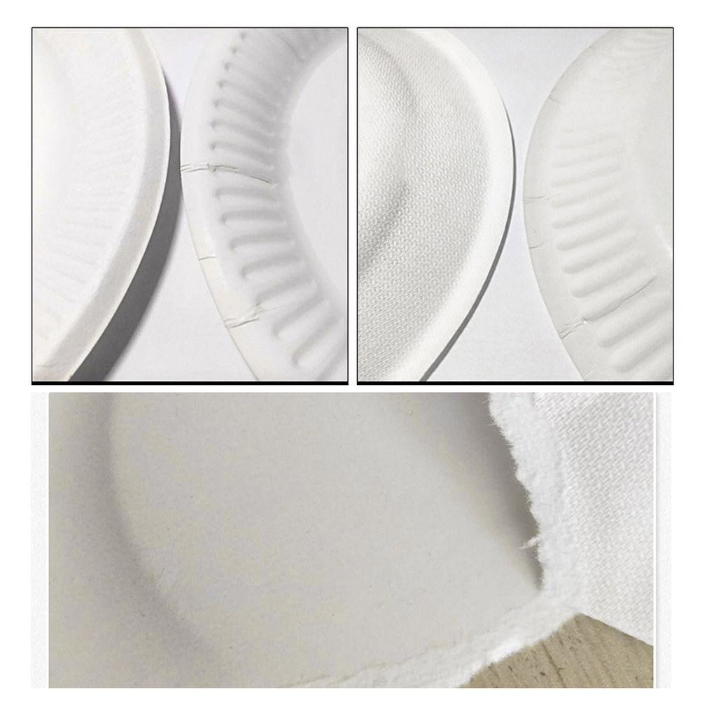 7 inch Disposable sugarcane pulp round Paper plate Children's handmade diy kindergarten art painting food grade sugarcane pulp