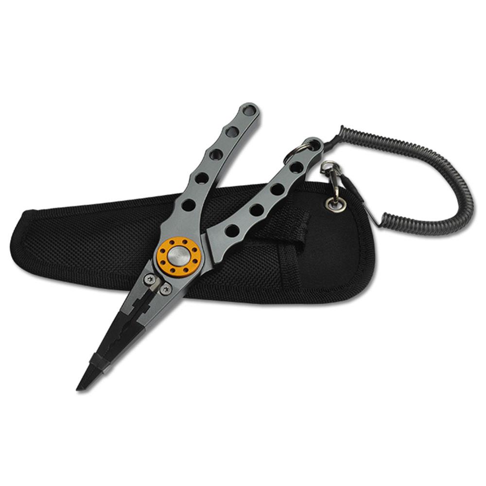 Alicates de pesca, tijera, línea trenzada, cortador de señuelos, removedor de anzuelos, herramienta para cortar pescado, pinzas, tijeras, alicates de pesca, 7 colores: gray