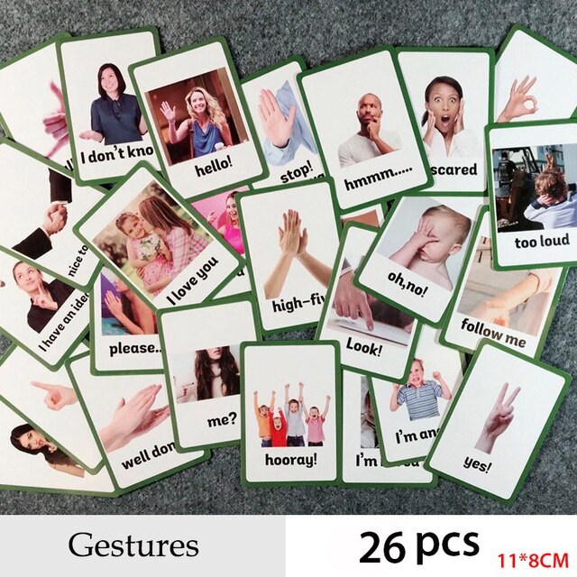 Preposiciones y gestos serie inglés palabra Flash tarjeta niños Tarjeta de aprendizaje juguetes educativos para edades tempranas: F