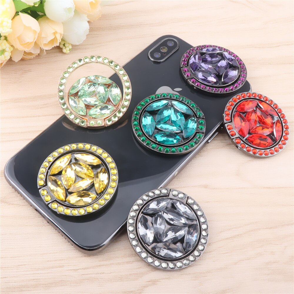 Supporto universale per telefono con diamante Bling di lusso pieghevole supporto pigro portatile Smartphone supporto per anello per dito cartone animato per iPhone11 XS
