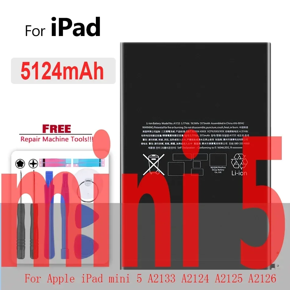 Tablet-Akku für iPad 5 Air 1 A1474 A1475 A1893 für iPad 6 Air 2 A1566 A1567 Mini 1 2 3 4 5 Pro 9,7 10,5 12,9 2. 3. Batterie: GOLD