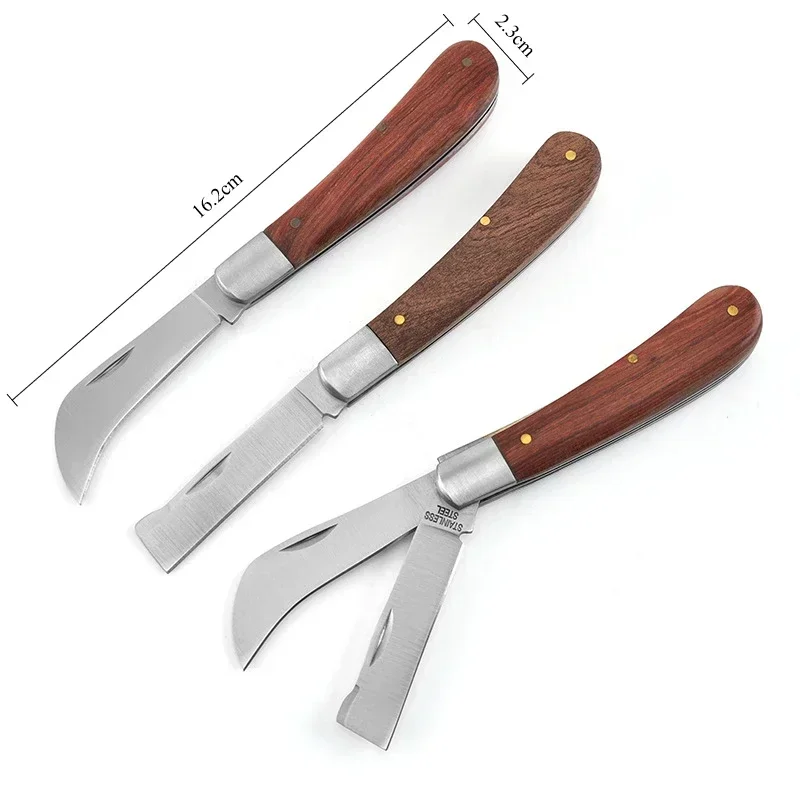 Klapp Pfropfmesser Pfropfwerkzeuge Pfropfen Beschneidmesser Professionelle Garten Obstbaum Pfropfschneider Holzgriff Messer