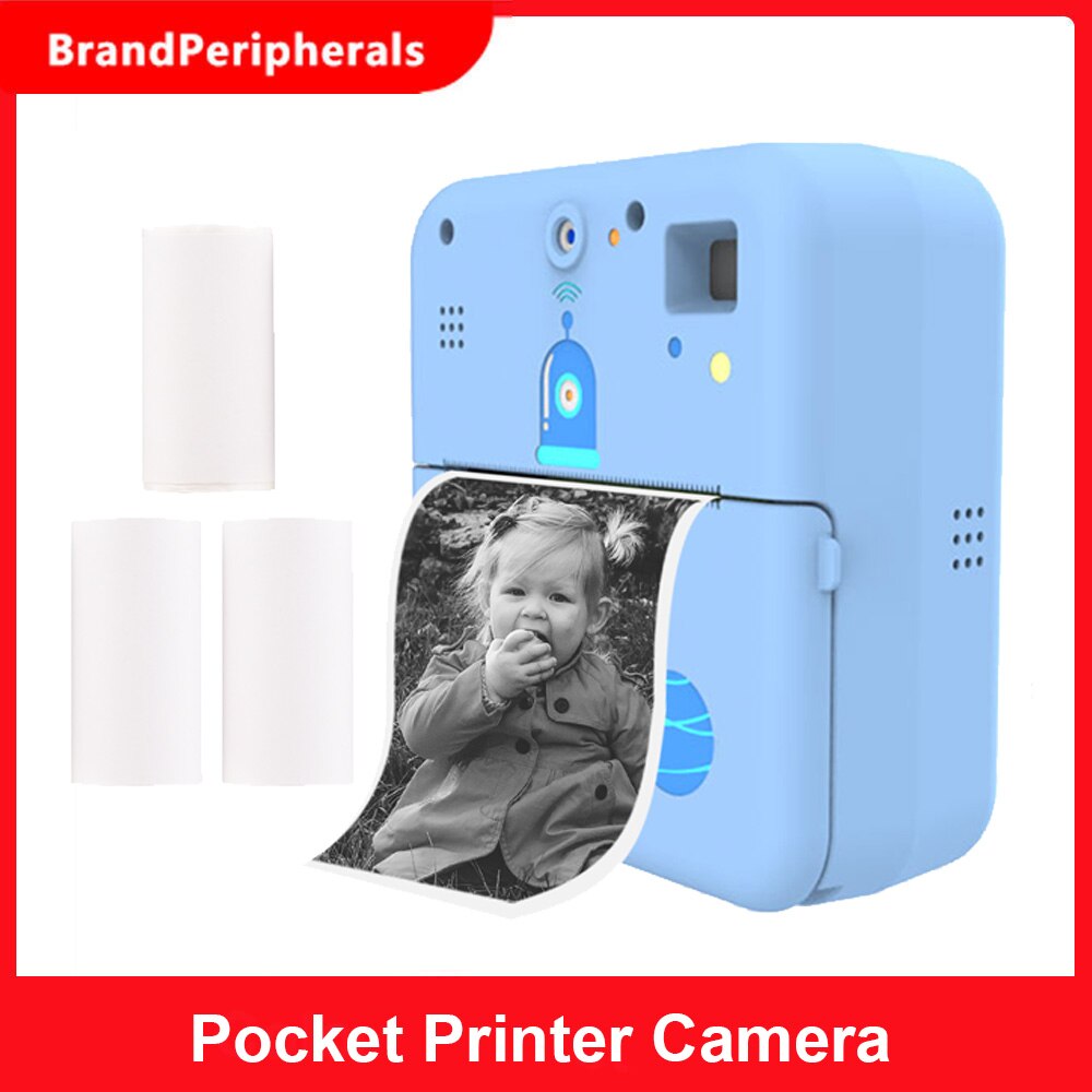 Mini Pocket Printer Camera Instant Print Portable Thermal Printing Machine Wireless BT Connection for Picture Label DIY