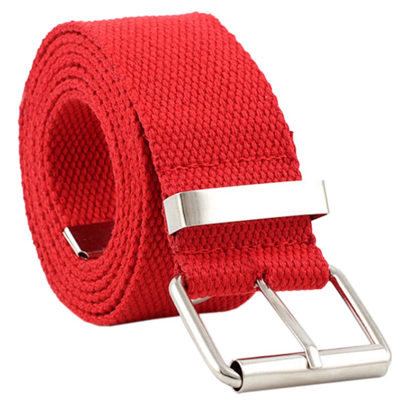 3.8cm Female Belt Canvas Women's Harajuku Waistband Metal Buckle Eyelet Belt Waist Black White Red Wide: red