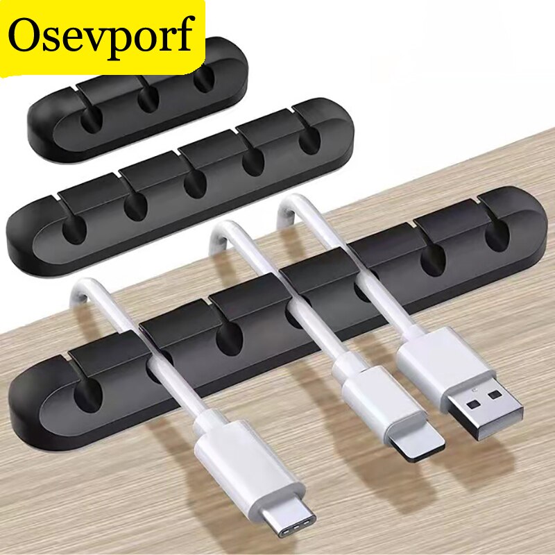 Organizador de cables para auriculares, soporte de cargador de silicona para almacenamiento de cables, Clips, bobinador de cables, novedad
