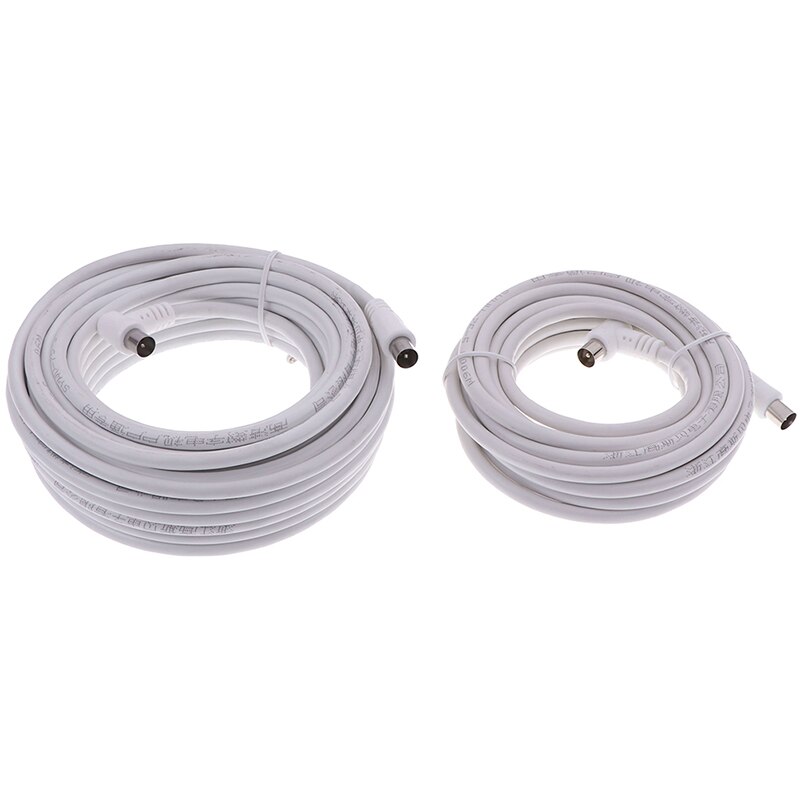 1Pc 5M/10M Pal Male Naar Male Tv Lead Afgeschermde Antenne Coax Kabel