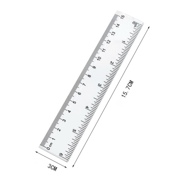 Regla de plástico de 6/8/12 pulgadas estándar/métrica gobernantes recto herramienta de medir, regla para estudiantes de la Oficina de la escuela: 15cm