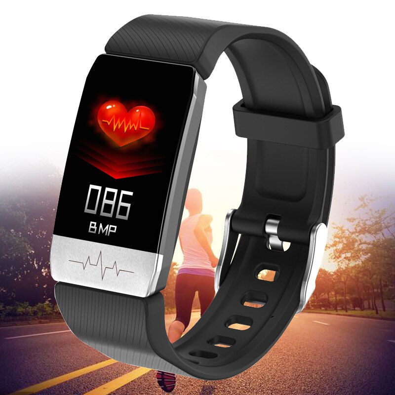 Body Temperatuur Fitness Armband Hartslag Bloeddrukmeter Activiteit Tracker Smart Horloge Mannen Vrouwen Klok Voor Android Ios