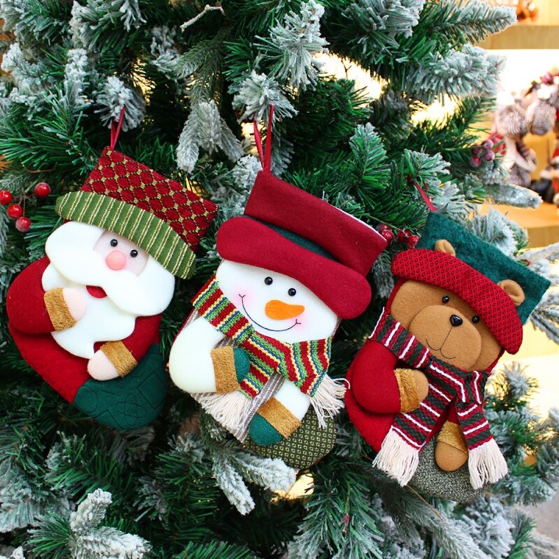 Kerst Herten Kerst Kous Decoratie Familie Kerst Decoratie Oude Man Sneeuwpop Kerst Sokken Bag Sokken