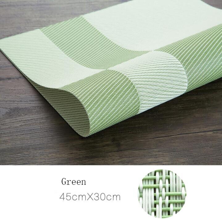 Fyjafon 4/6 Stuks Keuken Placemats Set Warmte Bescherming Pvc Tafel Mat Placemats Milieu Tafel Matten Voor Eetkamer tafel: Green / 6Pieces