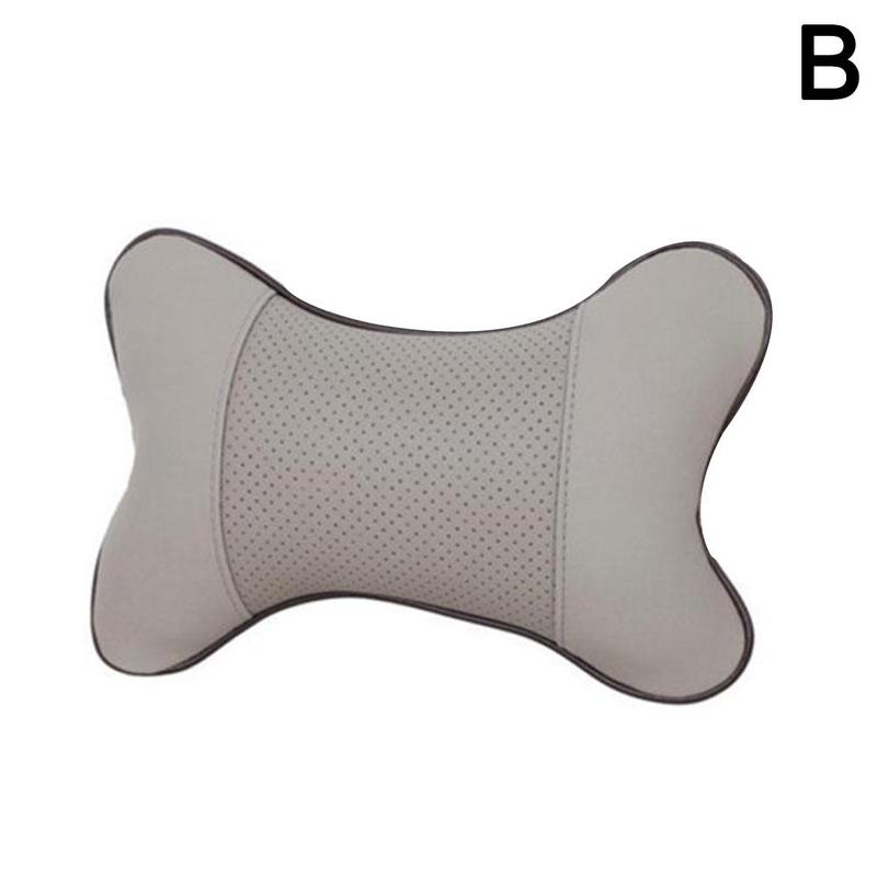 Car Pillow Auto Interior Accessories Car Headrest PU Leather Neck Headrest Protector Four Season General Purpose Car Neck Pillow: gray