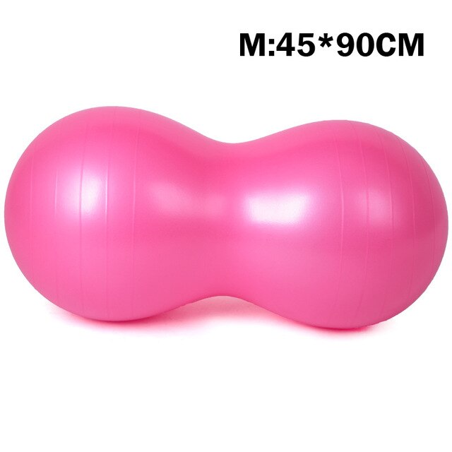 Pelota de Yoga en forma de cacahuete, equipo de entrenamiento de Fitness, pelota de gimnasio, equilibrio aeróbico, pelota de Pilates, 5 colores: Pink 45 90cm