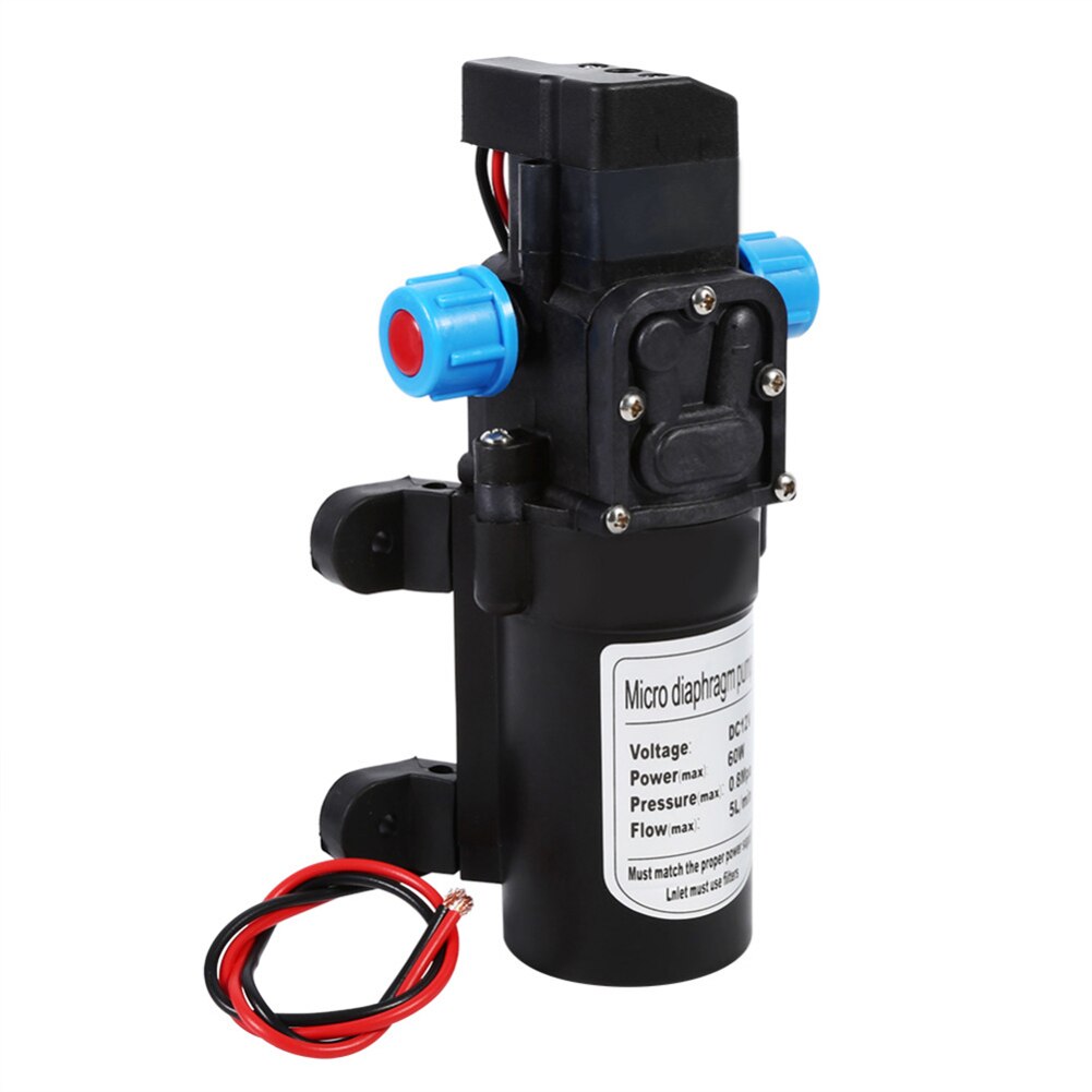 Durable 12V 60W 5L/Min High Pressure Water Pump Diaphragm Water Pump Self Priming Pump Automatic Switch Water Sprayer Car Wash