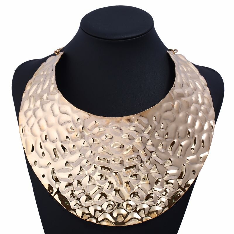 LZHLQ Chunky Punk Style Necklace Women Collar Necklace Girls Jewelry: Gold