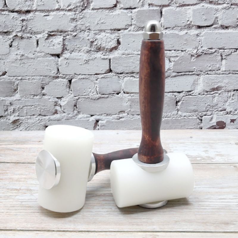 Leather Carving Hammer DIY Craft Punch Cutting Nylon Hammer Tool with Wood Handle Leathercraft Engraving Drilling