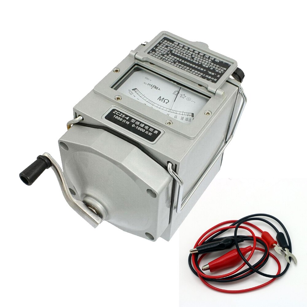 0-1000M ohm Insulation Megohm Tester Resistance Meter Megger Megohmmeter ZC25-4 1000V