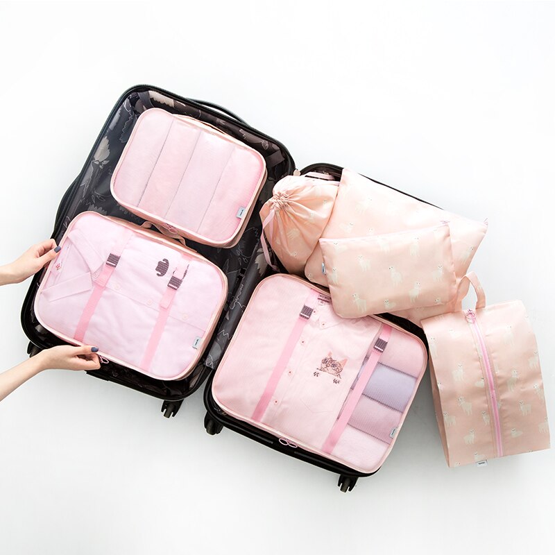 7 pieces Set Travel Organizer Storage Bags Suitcase Packing Set Storage Cases Portable Luggage Organizer Clothes Shoe Tidy Pouch: 17