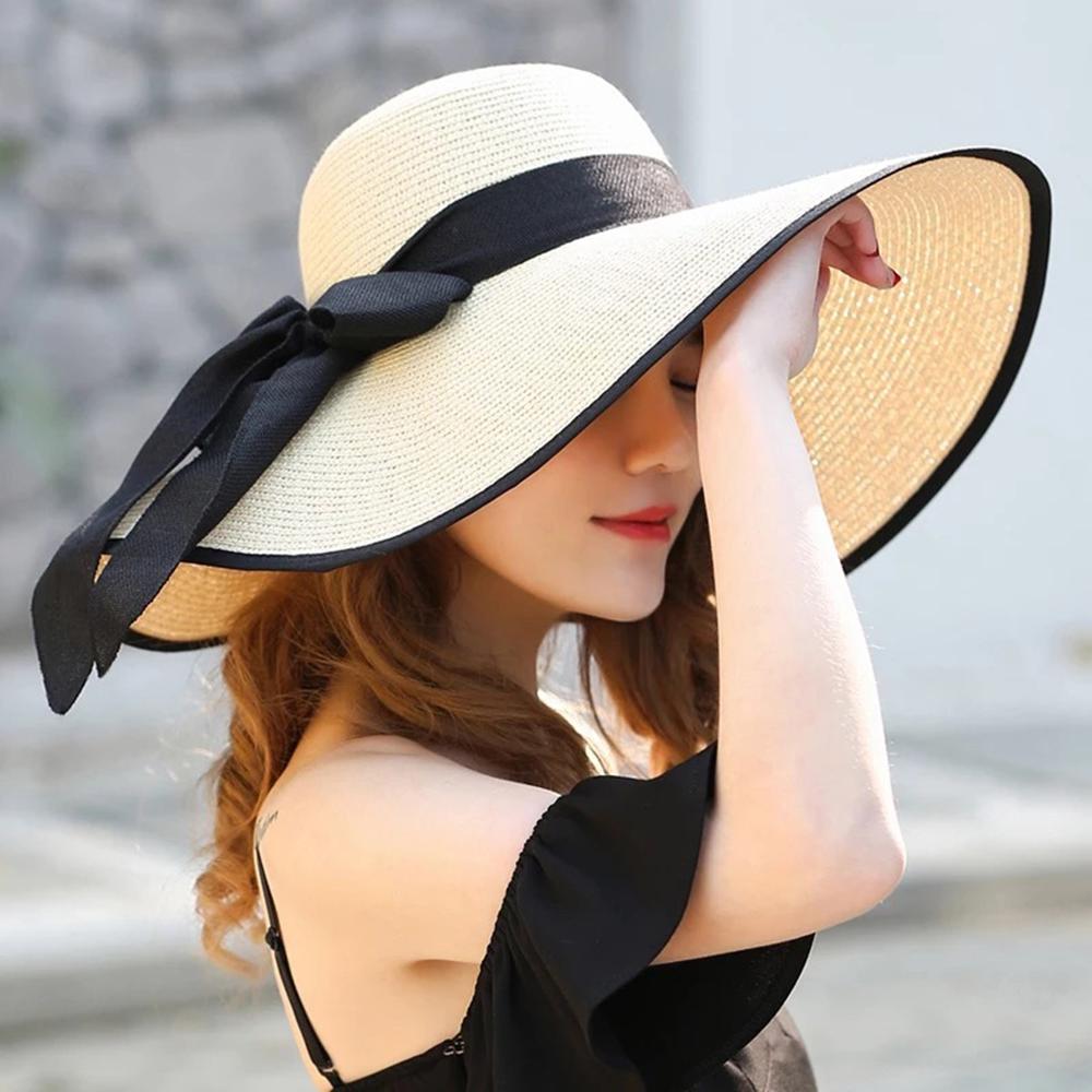 Women Straw Hats Sun Hats Wide Brim Sun Beach Straw Hats Summer Cap