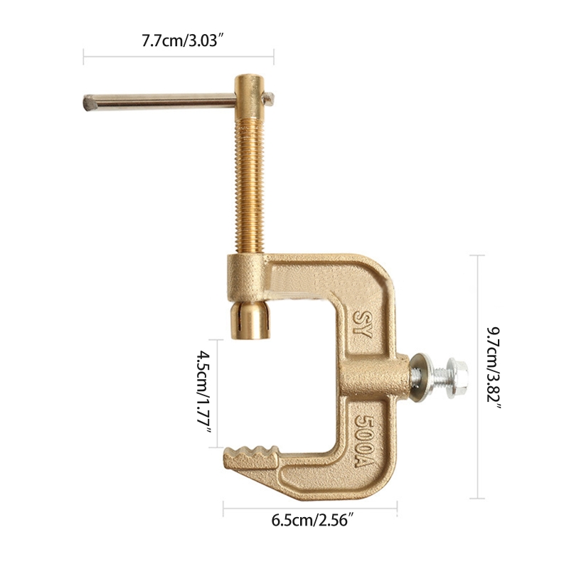 500A Brass Material Classical G Shape Ground Welding Earth Clamp Brass Welding Clamp for Welding Machine M21 23