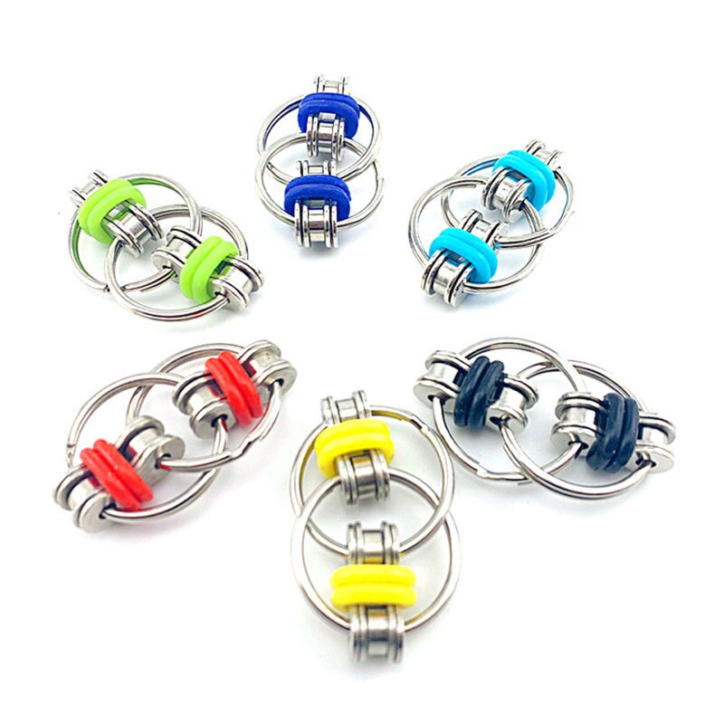 Metal Puzzle Chain Fidget Toy For Autism Chain Fidget Toy Stress Relieve ADHD Top Puzzles Hand Spinner Key Ring Sensory Toys
