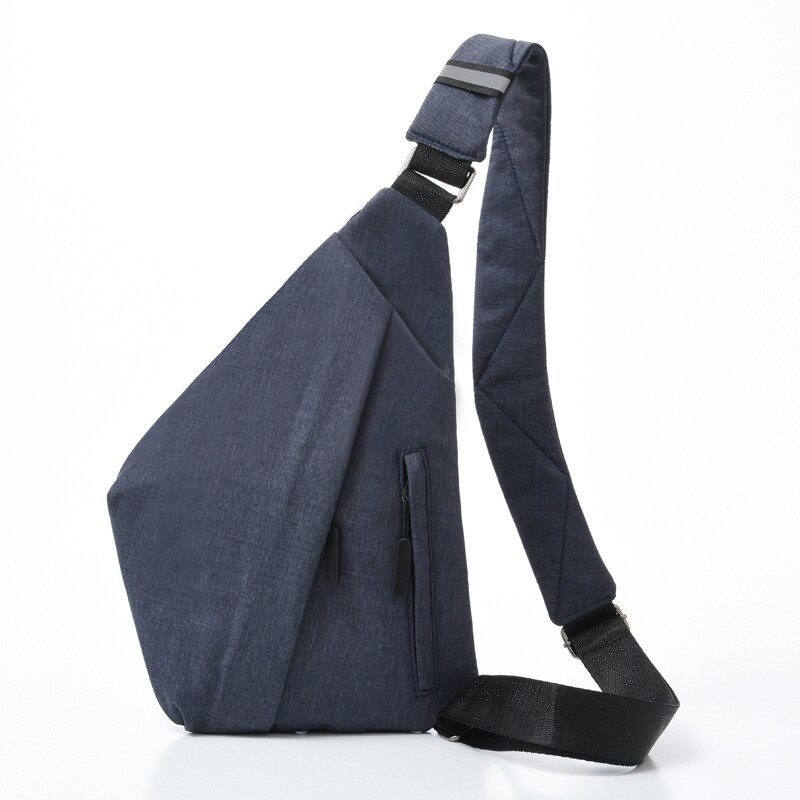 Nylon heren anti-diefstal borsttas outdoor sport opbergtas reistas heren schoudertas messenger bags satchel: Donkerblauw