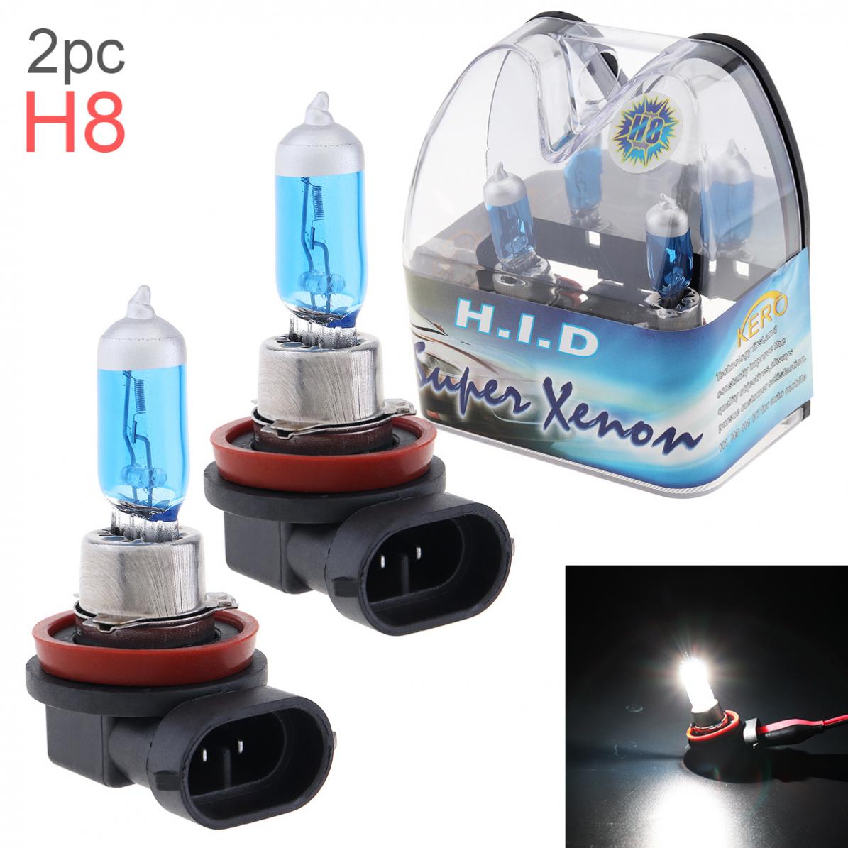 2 Stuks 12V H8 35W 6000K Universal Wit Licht Super Bright Auto Xenon Halogeen Lamp Auto Voorkant koplamp Fog Lamp