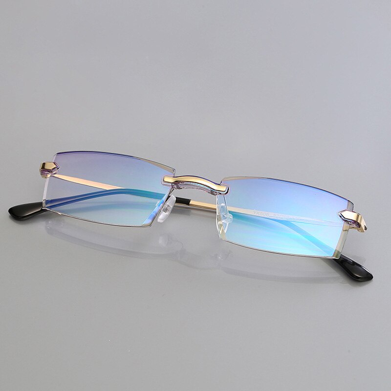 High-grade Coating Frameless Finished Myopia Glasses Women Anti-blue Light Prescription Eyeglasses -1 -1.5 -2 -2.5 -3 -3.5 -4.0: Myopia -250