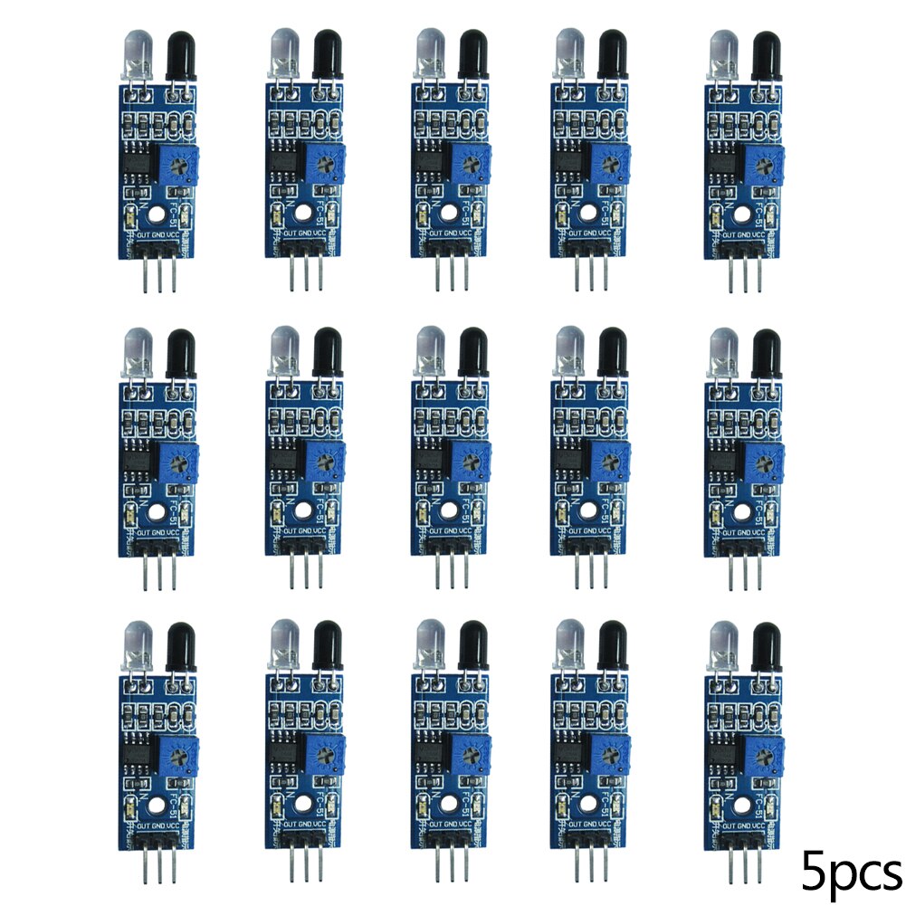 5pcs Adjustable Electronic Photoelectric Identify Distance Replacement Parts Switch Car Avoid Obstacle Infrared Barrier Module