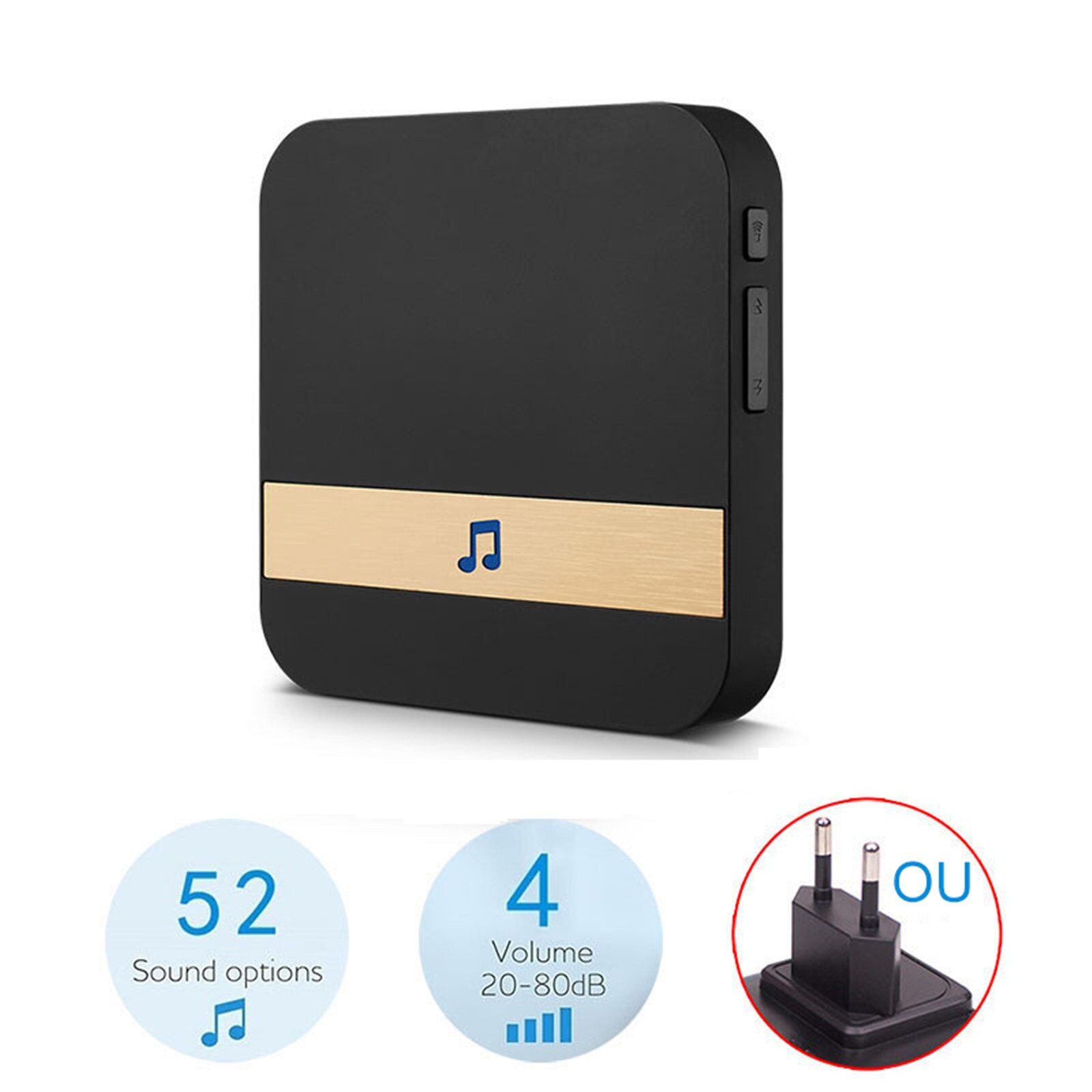 Wireless Visual Smart Doorbell Indoor Dingdong Machine Open Door Plug-in Chime Plastic In Box AC Doorbell