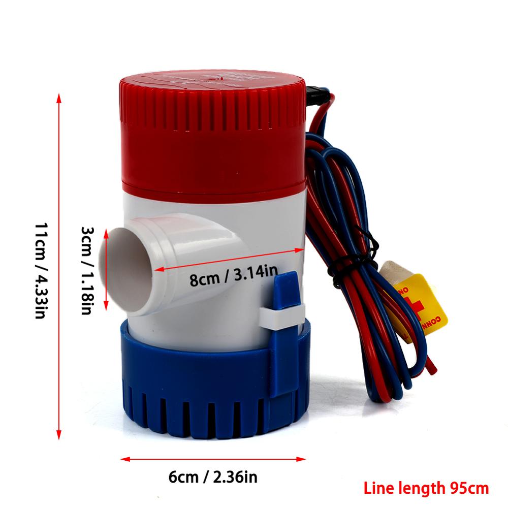 1100GPH 12V Electric Marine Submersible Water Pump For Boat RV Campers Durable Water Pump Without Bilge Switch Boat Accessories