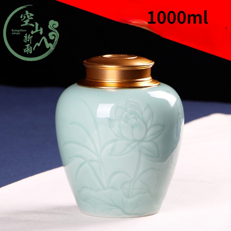 Funeral Urns for Human Ashes Cremation Urns Container for Ashes Ceramic Pet Urn Tea Storage Tin 1000ml Dog Memorial Urn