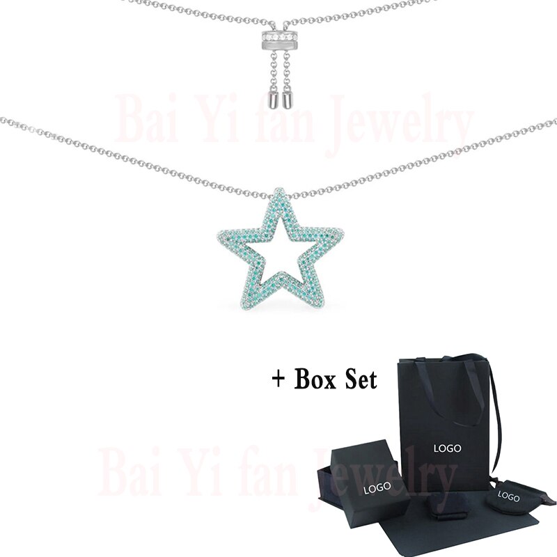 Moda jóias marroquinas nova cor ajustável estrela colar de ouro branco requintado estrela decoração feminino romântico jóias presente: AC5443XKI box set