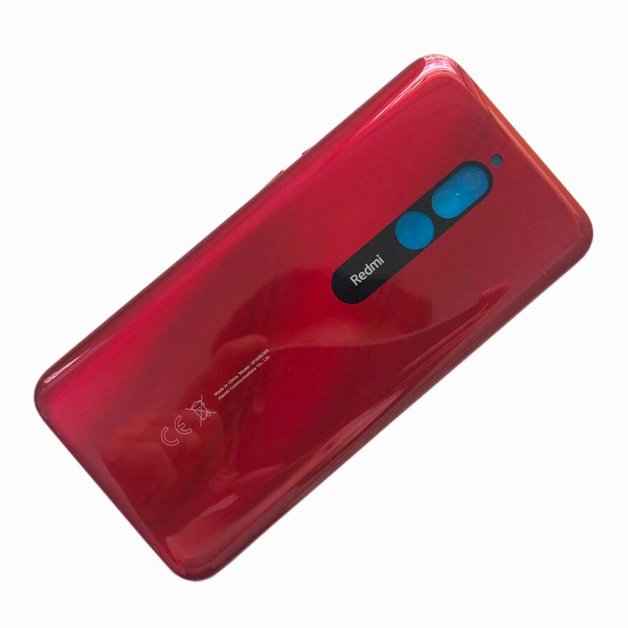 Xiaomi Redmi 8用の交換用バッテリーカバー,100% オリジナル,リアハウジング,携帯電話バッテリー用: Red