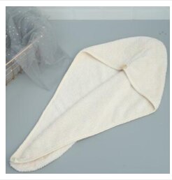 Magisk mikrofiber hår hurtigtørkende tørketrommel håndkle badepapirhatt hurtighette turban tørr: beige